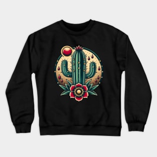 cactus desert tattoo Crewneck Sweatshirt